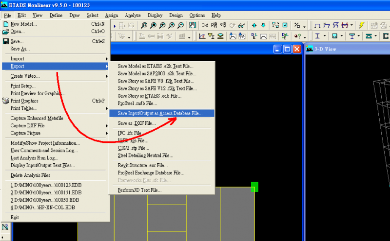 匯出ETABS資料-Step 1